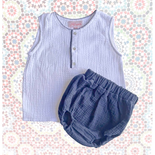 Pyjama Shem's Blanc/Bleu